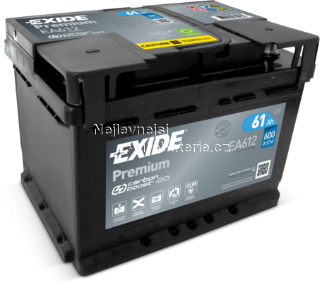 Exide PREMIUM EA612 12V 61Ah 600A - Kliknutm na obrzek zavete